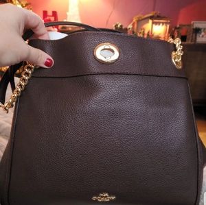 Coach Shoulder Bag Plum Color
